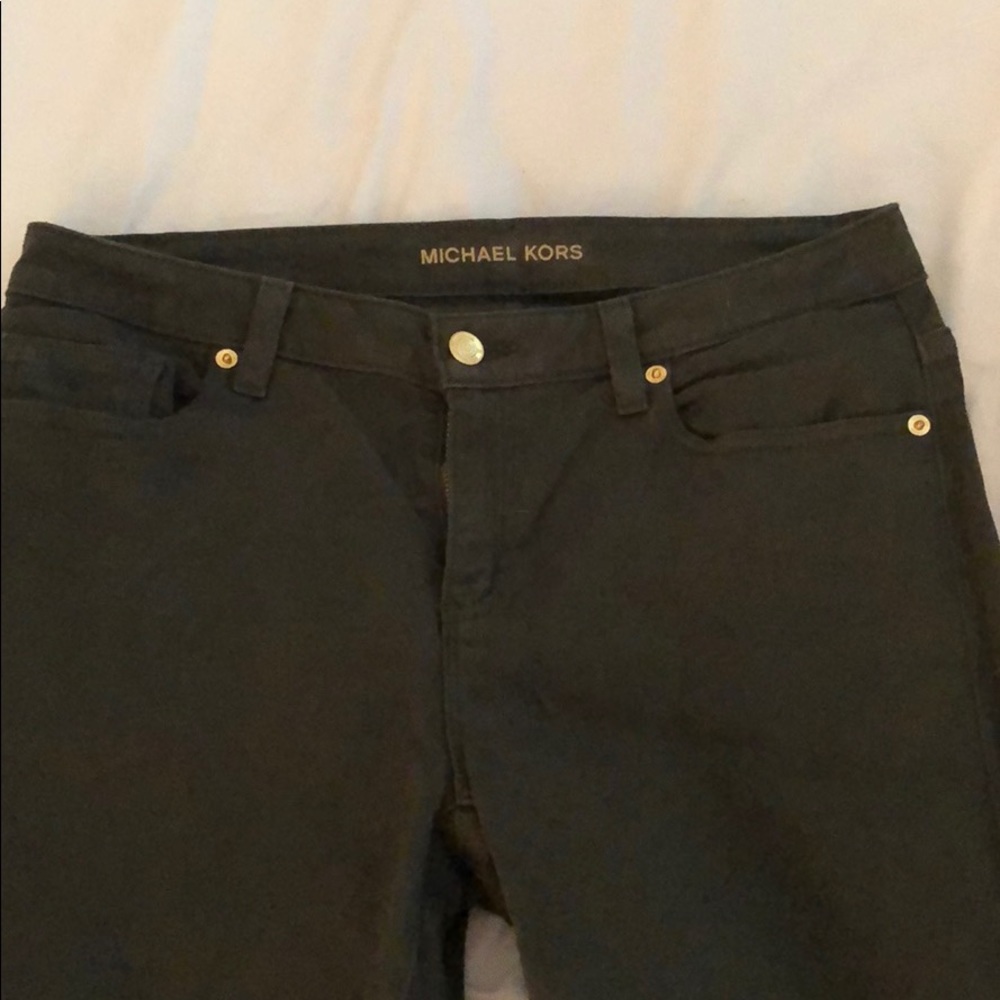 Olive green skinny jeans